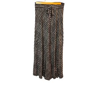 Maxi Pull on Skirt Level Eight Womens Small Faux Tie Printed Black Pattern